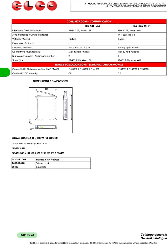 Elco Converters and Isolators - TSE Series