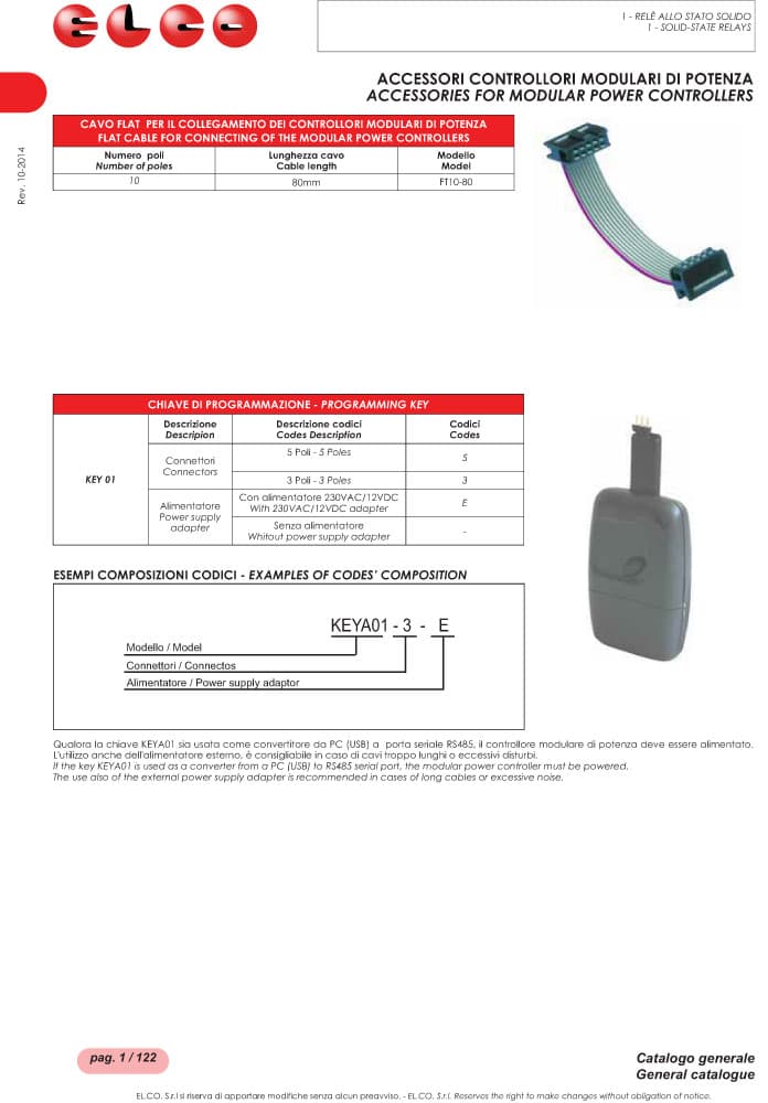 Elco Flat Connection Cable for Modular Power Controllers