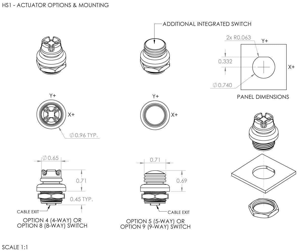 Ruffy HS1 Miniature Hat Switch Range
