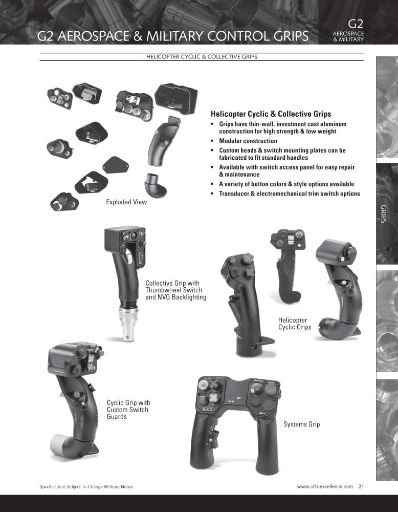 OTTO G2 Helicopter Cyclic & Collective Grip Range