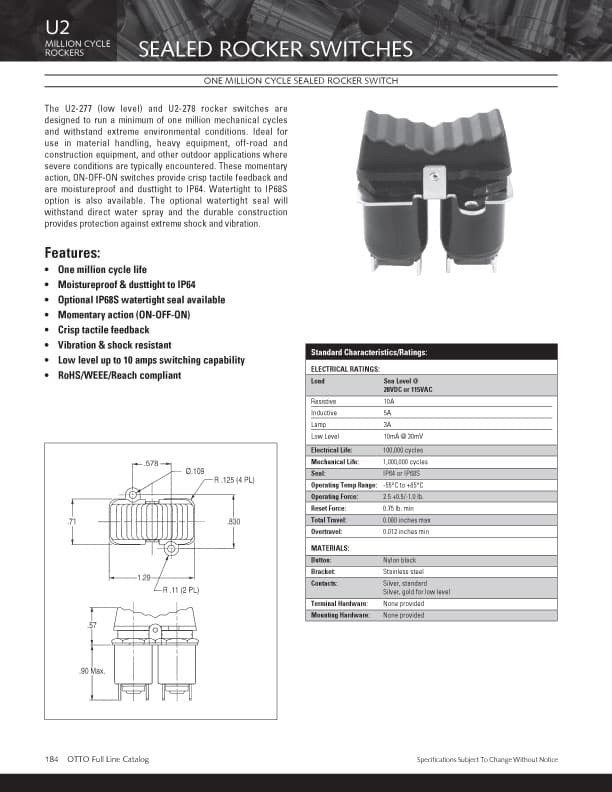 OTTO K5 Sealed Rocker Switch Range