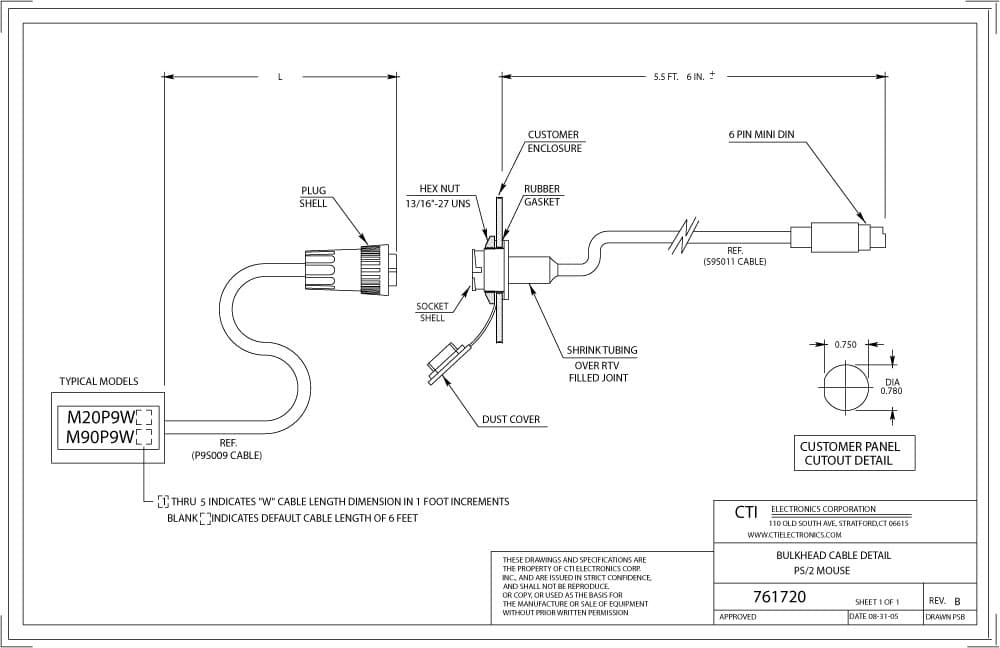 CTI Plug-n-Play Industrial Mouse Pointer - M20X9-NX Series