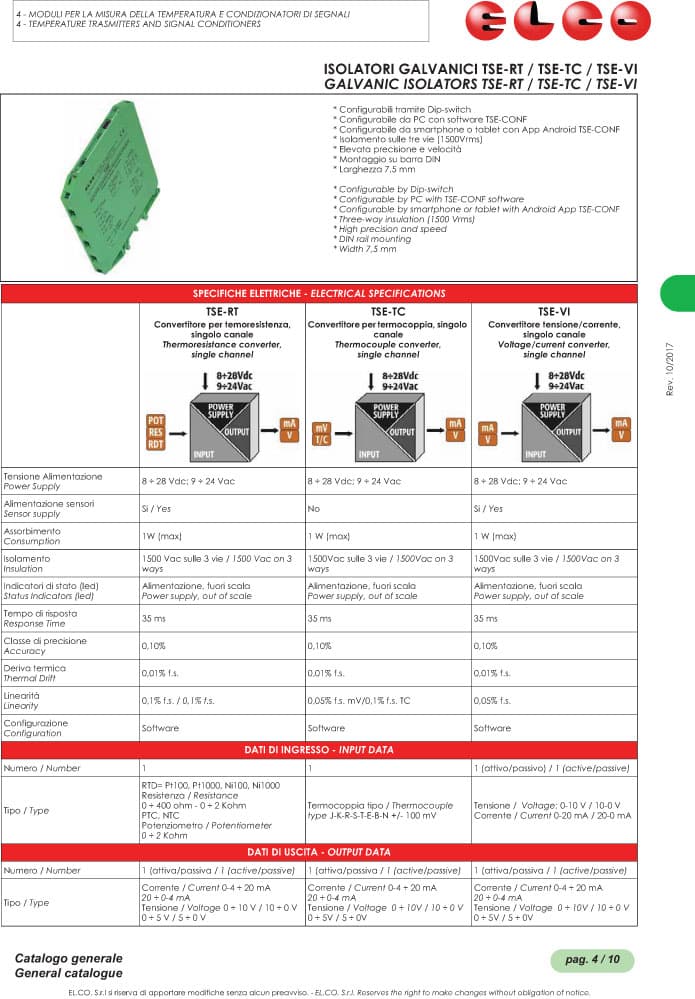 Elco Galvanic Isolators - TSE Series