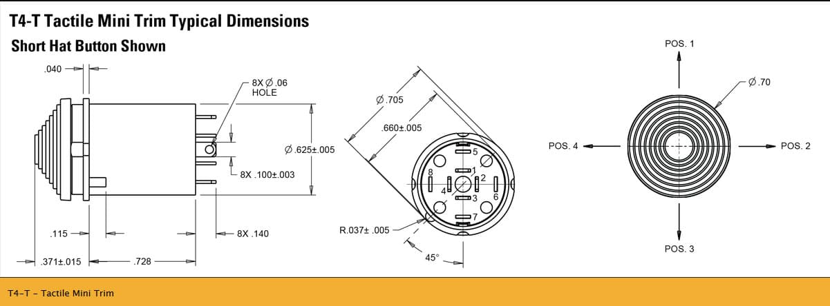 OTTO T4-T Tactile Miniature Trim Switch Range