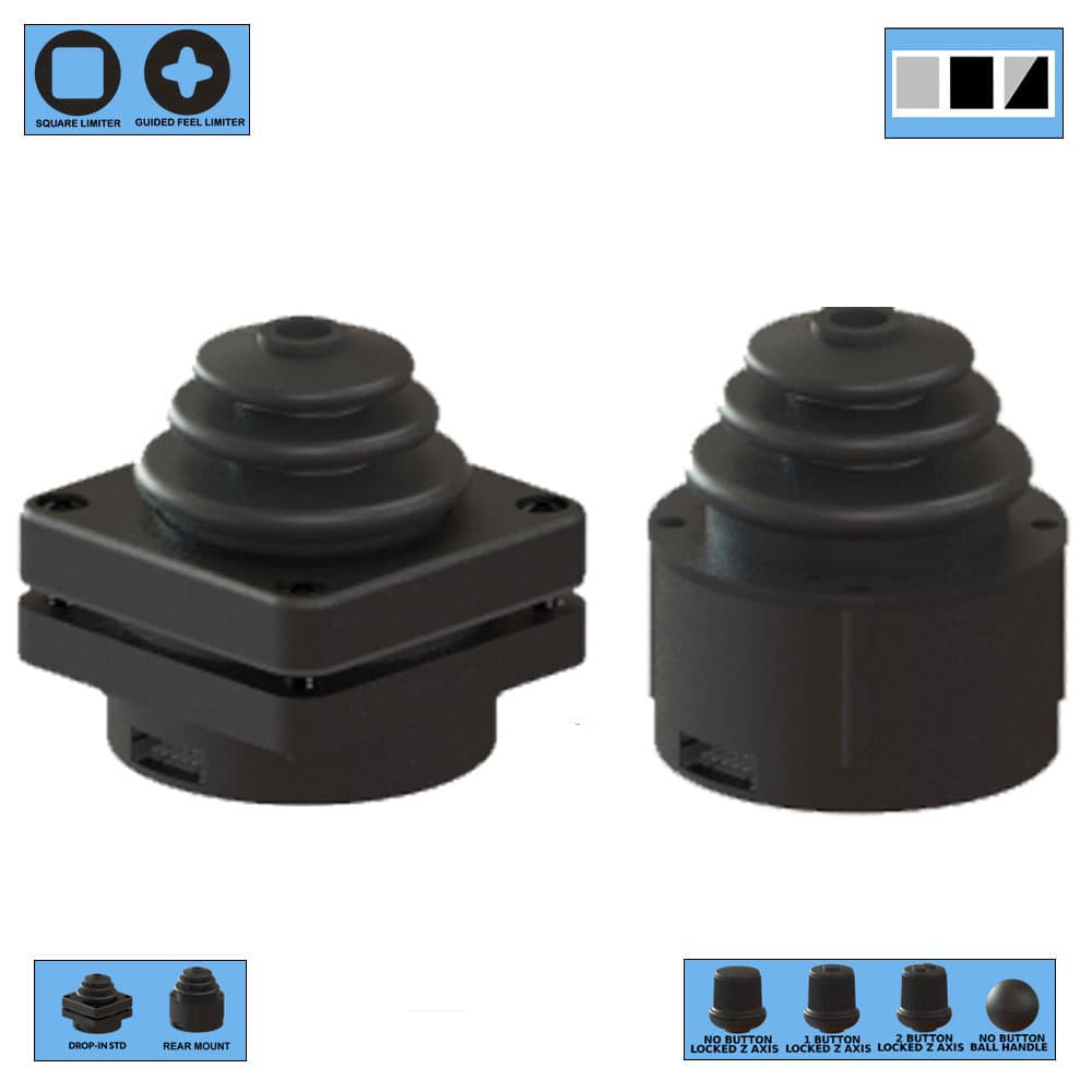 Ruffy HE3 Redundant Sensor, Fully Sealed Multi-Axis Hall Effect Joystick 2 Axis Range