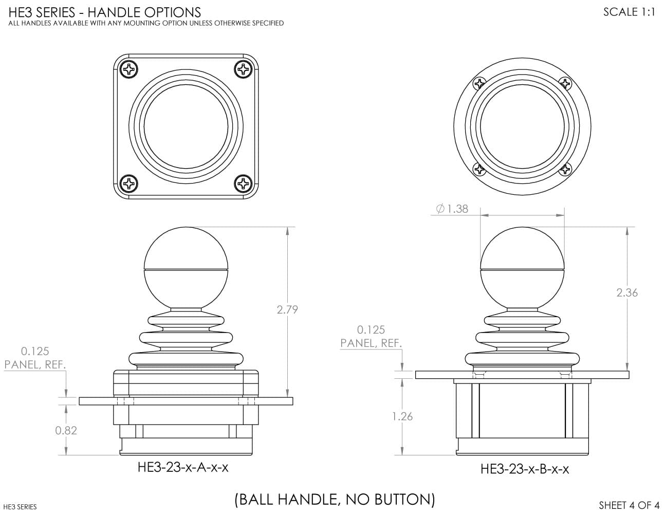 Ruffy HE3 Redundant Sensor, Fully Sealed Multi-Axis Hall Effect Joystick 2 Axis Range