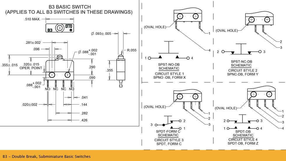 OTTO B3 Double Break Basic Switch Range
